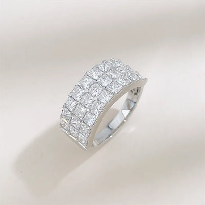 2.57 ctw Statement Princess-Cut Lab-Grown Diamond Band in 18K White Gold