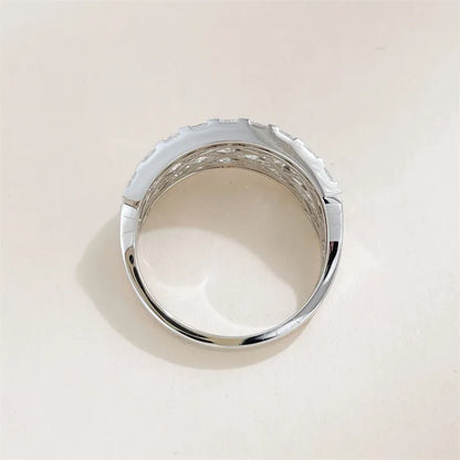 2.57 ctw Statement Princess-Cut Lab-Grown Diamond Band in 18K White Gold