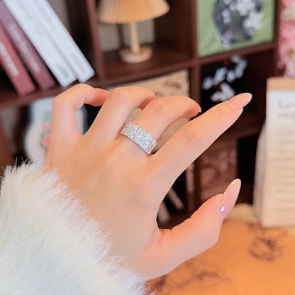 2.57 ctw Statement Princess-Cut Lab-Grown Diamond Band in 18K White Gold