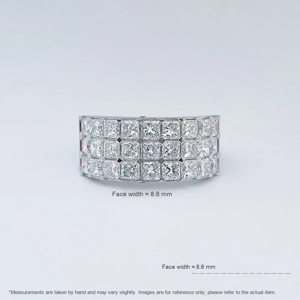 2.57 ctw Statement Princess-Cut Lab-Grown Diamond Band in 18K White Gold