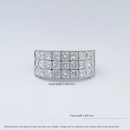 2.57 ctw Statement Princess-Cut Lab-Grown Diamond Band in 18K White Gold