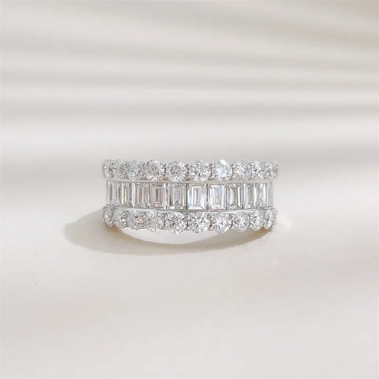2.23 ctw Vintage Emerald-Cut Lab-Grown Diamond Band in 18K White Gold