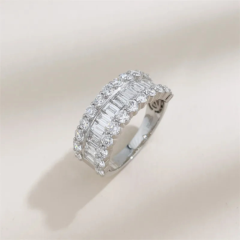 2.23 ctw Vintage Emerald-Cut Lab-Grown Diamond Band in 18K White Gold