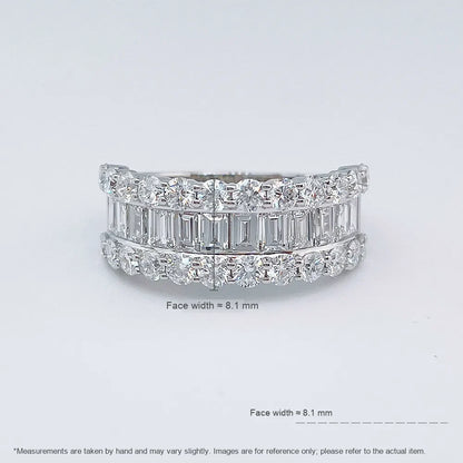 2.23 ctw Vintage Emerald-Cut Lab-Grown Diamond Band in 18K White Gold