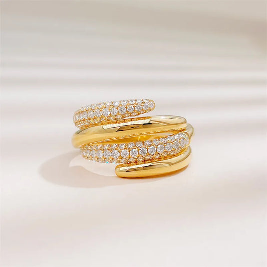 0.78 ctw Round-Cut Lab-Grown Diamond Band in 18K Yellow Gold