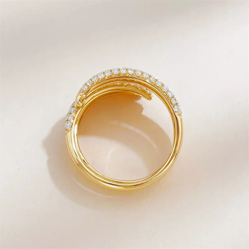 0.78 ctw Round-Cut Lab-Grown Diamond Band in 18K Yellow Gold