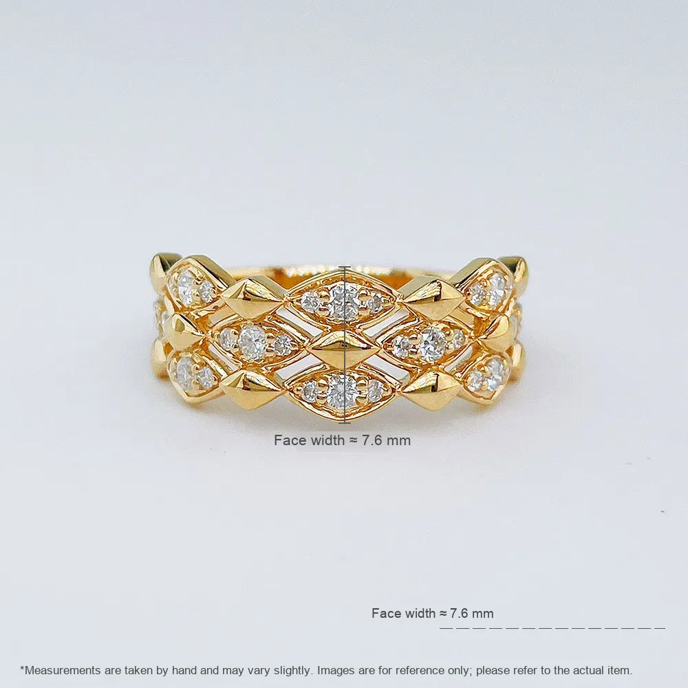 0.32 ctw Vintage Round-Cut Lab-Grown Diamond Band in 18K Yellow Gold – APYFR0444-Y