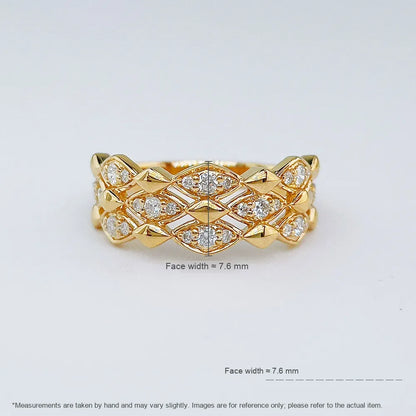 0.32 ctw Vintage Round-Cut Lab-Grown Diamond Band in 18K Yellow Gold – APYFR0444-Y