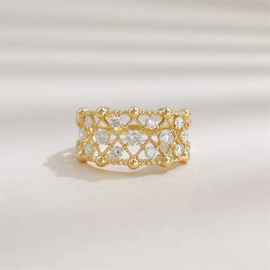 0.77 ctw Vintage Round-Cut Lab-Grown Diamond Band in 18K Yellow Gold – APYFR0445-Y