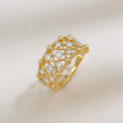 0.77 ctw Vintage Round-Cut Lab-Grown Diamond Band in 18K Yellow Gold – APYFR0445-Y