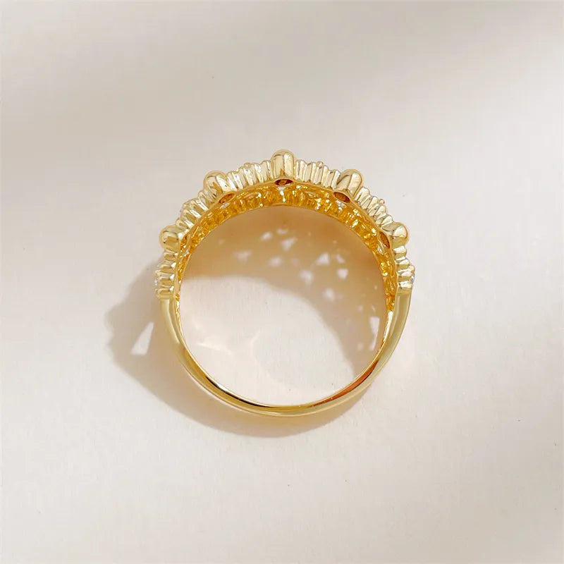 0.77 ctw Vintage Round-Cut Lab-Grown Diamond Band in 18K Yellow Gold – APYFR0445-Y