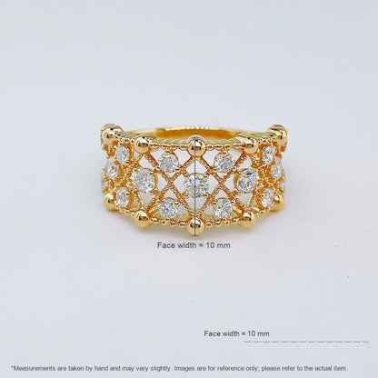 0.77 ctw Vintage Round-Cut Lab-Grown Diamond Band in 18K Yellow Gold – APYFR0445-Y