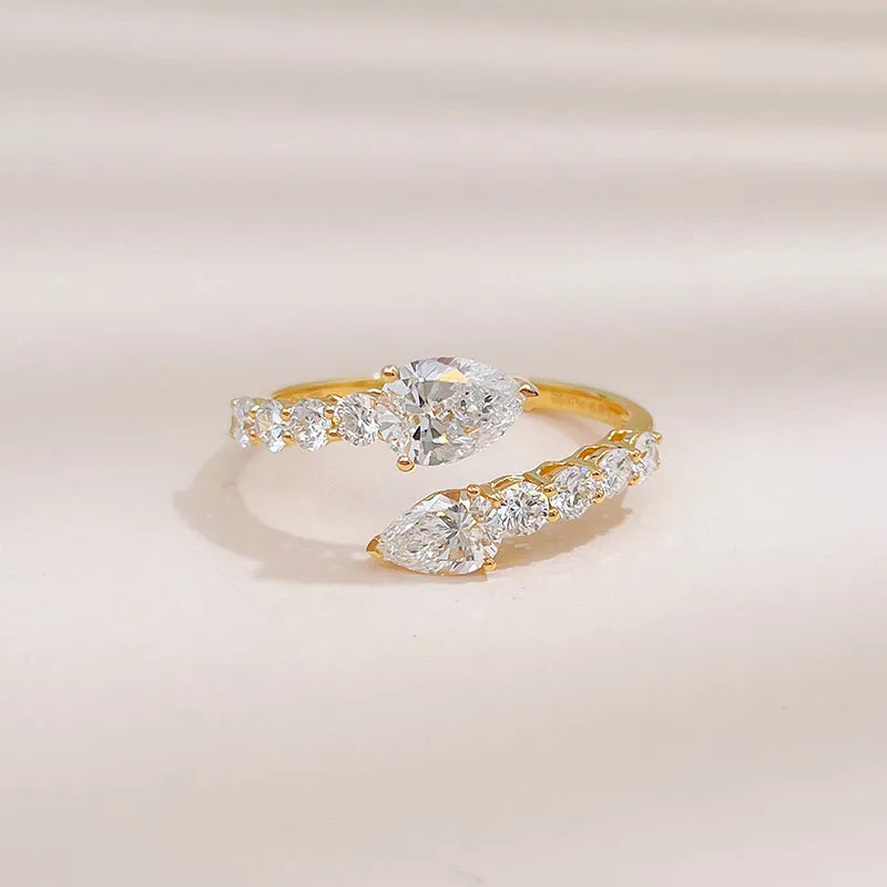 0.67 ct Vintage Pear-Cut Lab-Grown Diamond Ring in 18K Yellow Gold – APYFR0446-Y
