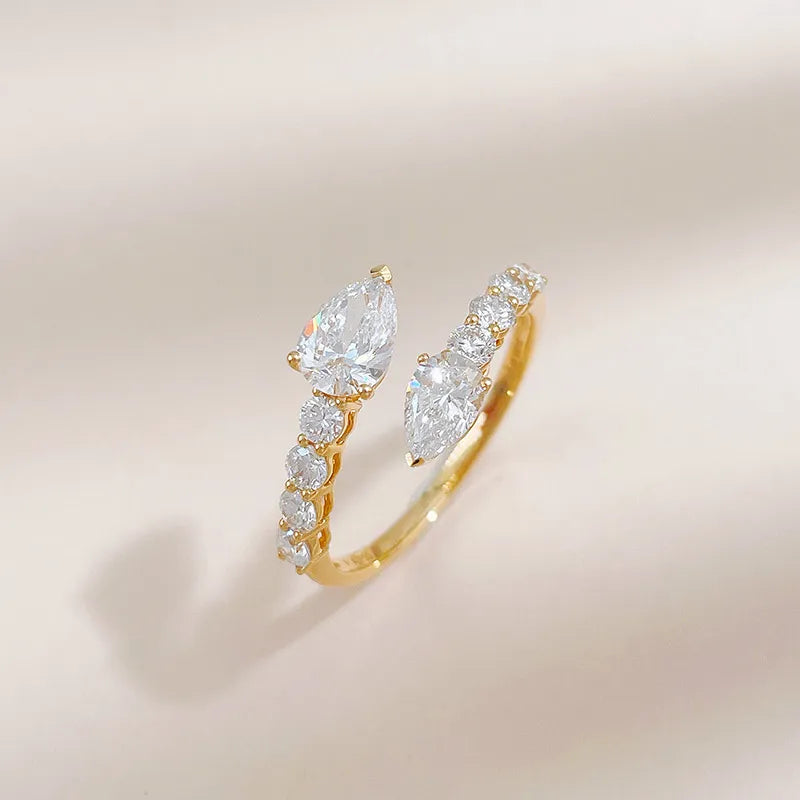 0.67 ct Vintage Pear-Cut Lab-Grown Diamond Ring in 18K Yellow Gold – APYFR0446-Y