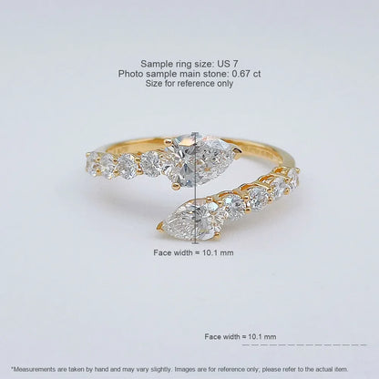 0.67 ct Vintage Pear-Cut Lab-Grown Diamond Ring in 18K Yellow Gold – APYFR0446-Y