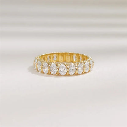 2 ctw Vintage Oval-Cut Lab-Grown Diamond Band in 18K Yellow Gold