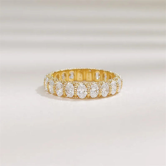 2 ctw Vintage Oval-Cut Lab-Grown Diamond Band in 18K Yellow Gold
