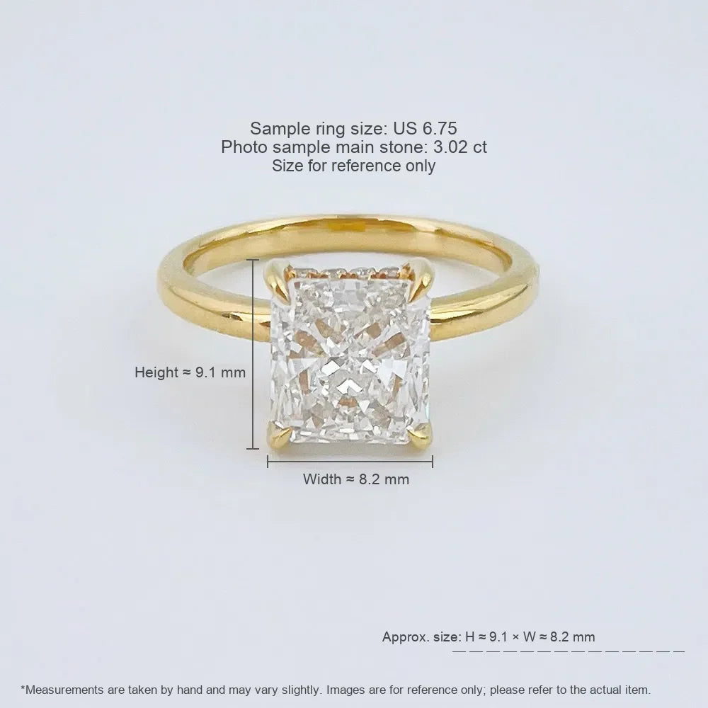 3.02 ct Radiant-Cut Lab-Grown Diamond Ring in 18K Yellow Gold – APYFR0451-Y