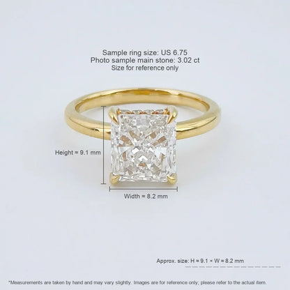 3.02 ct Radiant-Cut Lab-Grown Diamond Ring in 18K Yellow Gold – APYFR0451-Y