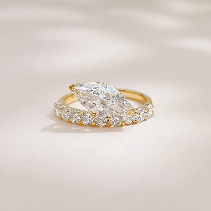 1.53 ct Celestial Marquise-Cut Lab-Grown Diamond Ring in 18K Yellow Gold