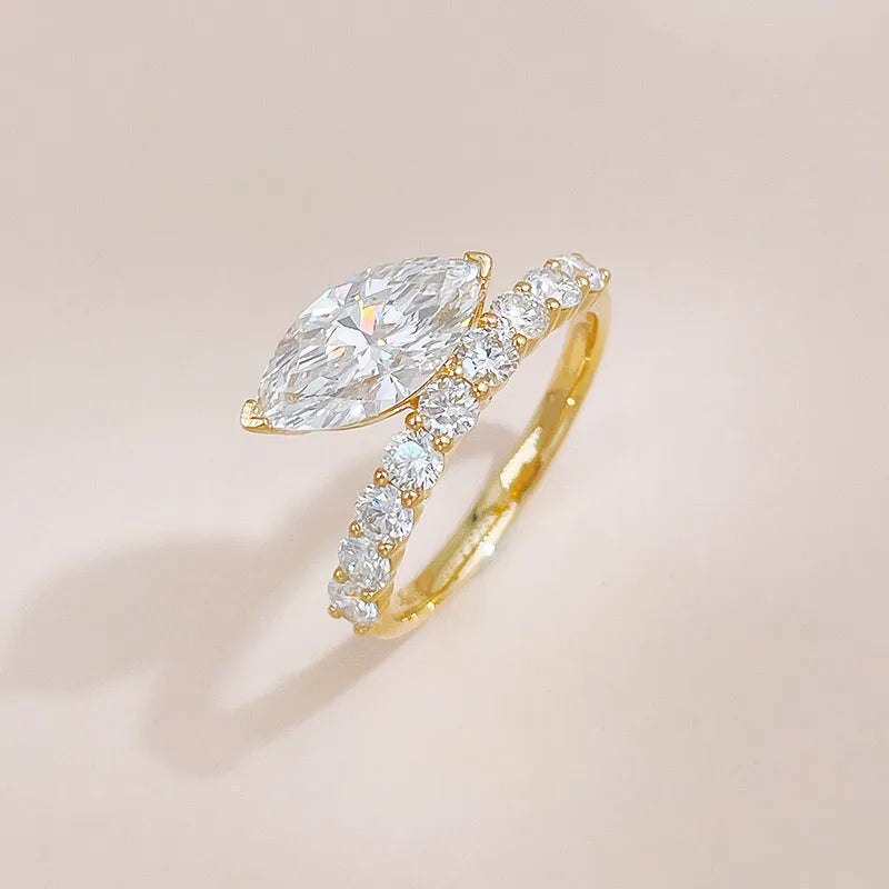 1.53 ct Celestial Marquise-Cut Lab-Grown Diamond Ring in 18K Yellow Gold