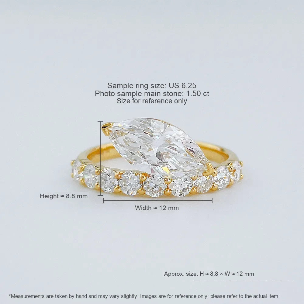 1.53 ct Celestial Marquise-Cut Lab-Grown Diamond Ring in 18K Yellow Gold