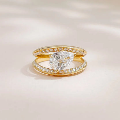 1.1 ct Celestial Pear-Cut Lab-Grown Diamond Ring in 18K Yellow Gold – APYFR0455-Y