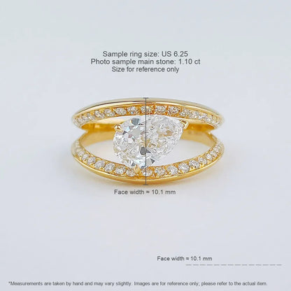1.1 ct Celestial Pear-Cut Lab-Grown Diamond Ring in 18K Yellow Gold – APYFR0455-Y