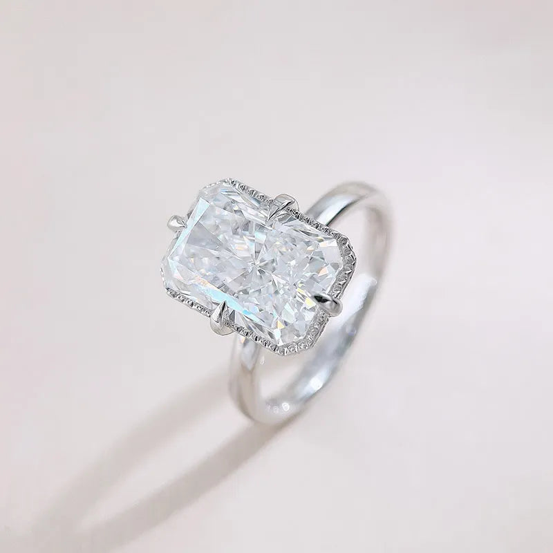 5.02 ct Minimalist Radiant-Cut Lab-Grown Diamond Ring in 18K White Gold