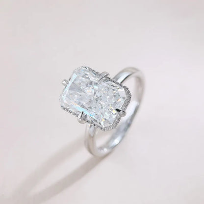 5.02 ct Minimalist Radiant-Cut Lab-Grown Diamond Ring in 18K White Gold
