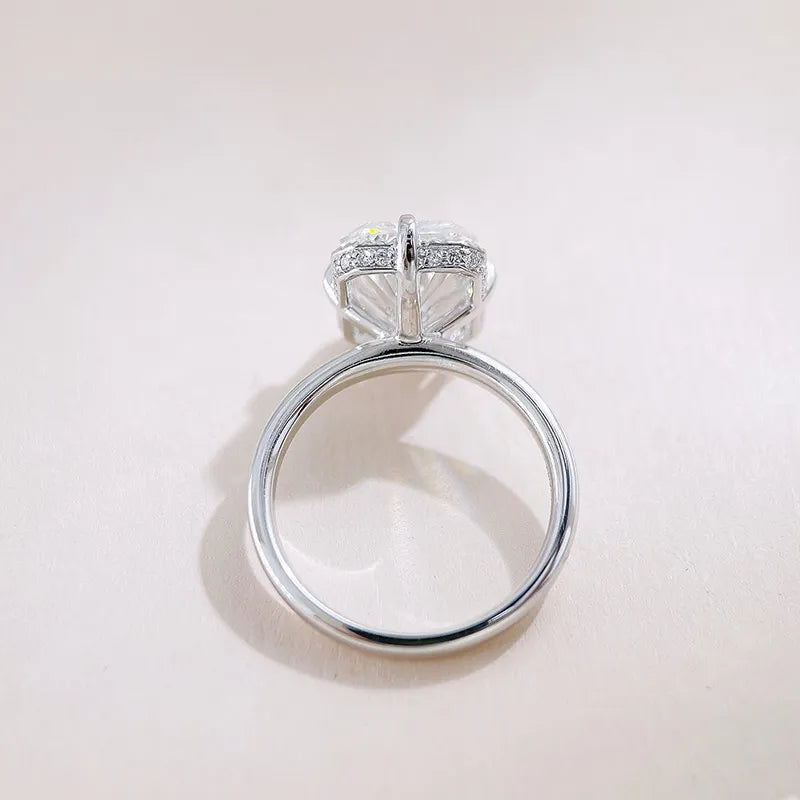 5.02 ct Minimalist Radiant-Cut Lab-Grown Diamond Ring in 18K White Gold
