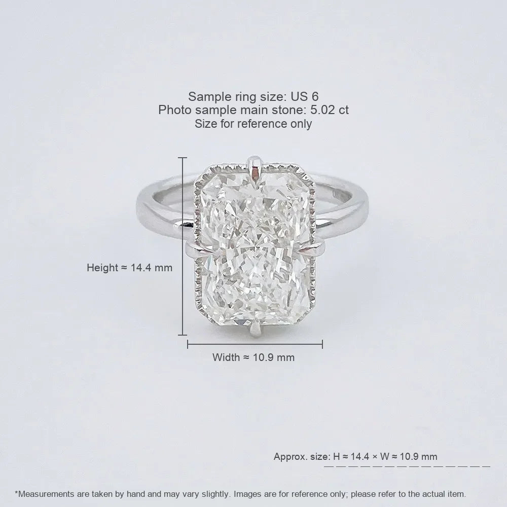 5.02 ct Minimalist Radiant-Cut Lab-Grown Diamond Ring in 18K White Gold