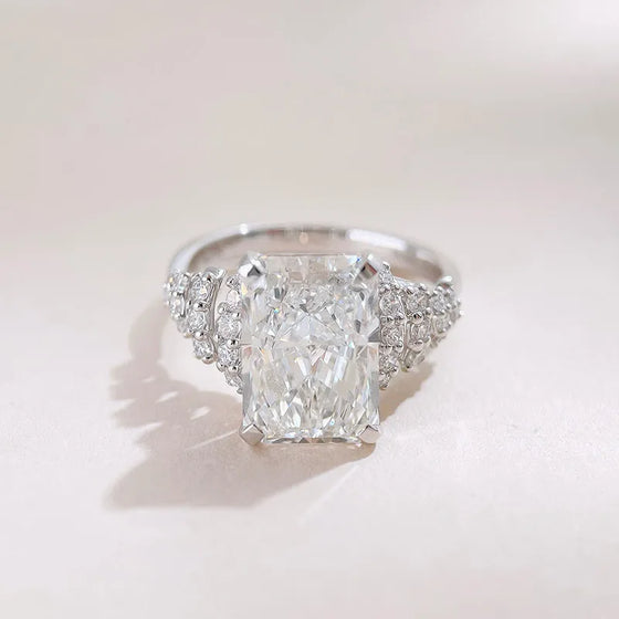 5.03 ct Statement Radiant-Cut Lab-Grown Diamond Ring in 18K White Gold