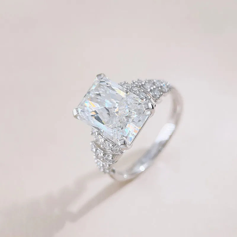 5.03 ct Statement Radiant-Cut Lab-Grown Diamond Ring in 18K White Gold