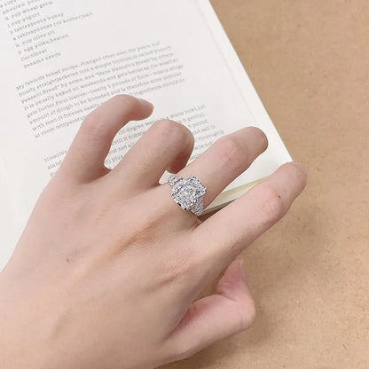5.03 ct Statement Radiant-Cut Lab-Grown Diamond Ring in 18K White Gold