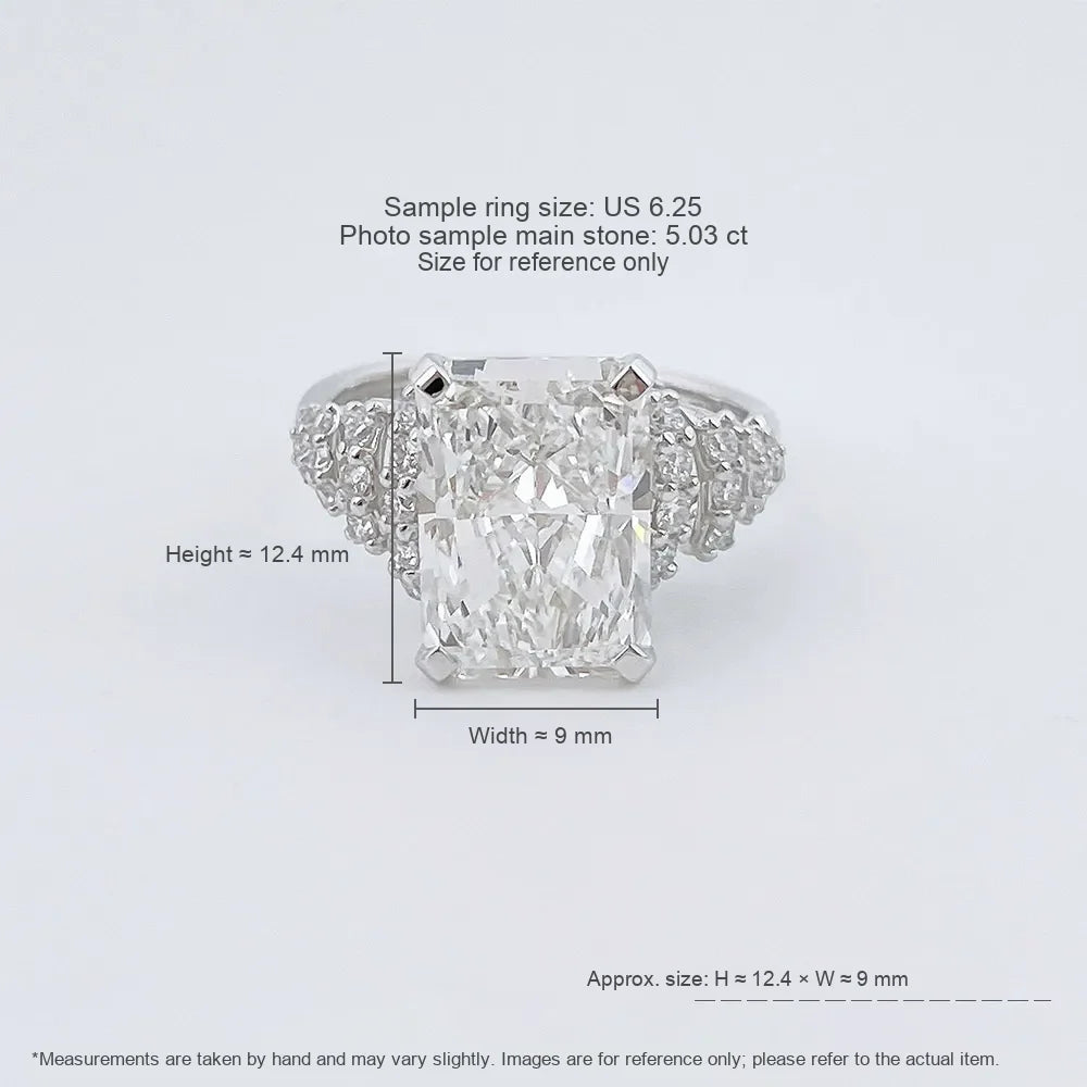 5.03 ct Statement Radiant-Cut Lab-Grown Diamond Ring in 18K White Gold