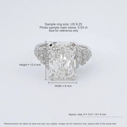 5.03 ct Statement Radiant-Cut Lab-Grown Diamond Ring in 18K White Gold