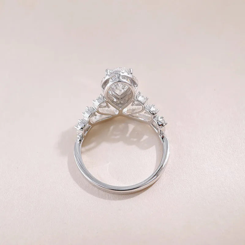 1.08 ct Crown Mixed-Cut Lab-Grown Diamond Ring in 18K White Gold