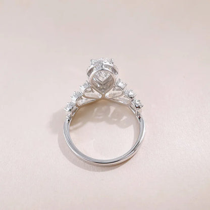 1.08 ct Crown Mixed-Cut Lab-Grown Diamond Ring in 18K White Gold