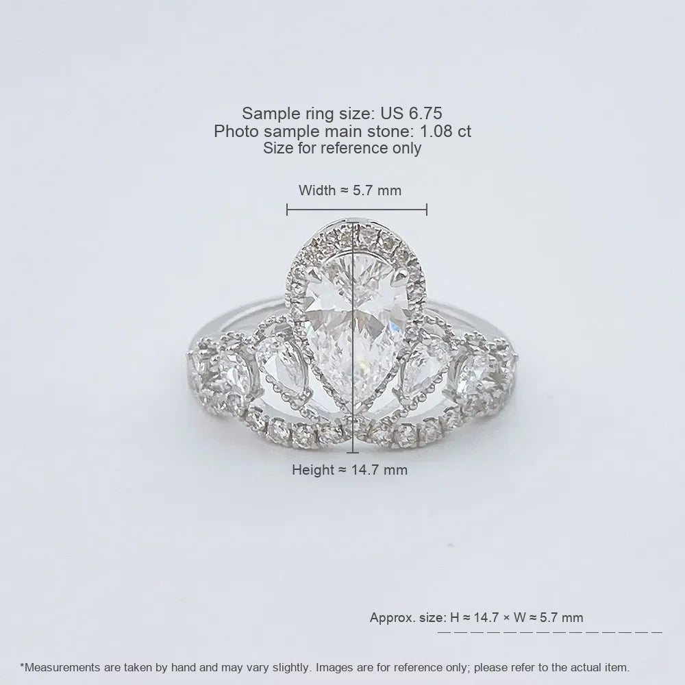 1.08 ct Crown Mixed-Cut Lab-Grown Diamond Ring in 18K White Gold