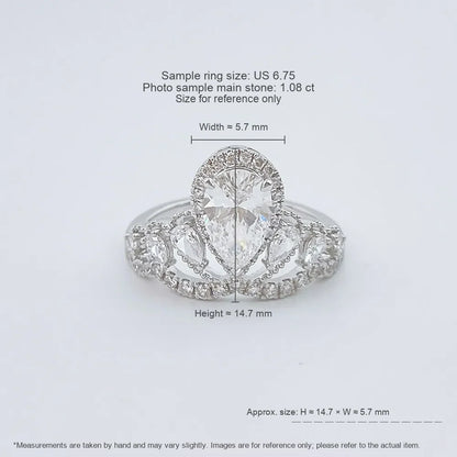 1.08 ct Crown Mixed-Cut Lab-Grown Diamond Ring in 18K White Gold