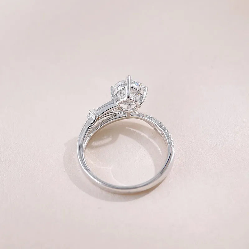 1.04 ct Celestial Four-Prong Round-Cut Lab-Grown Diamond Ring in 18K White Gold