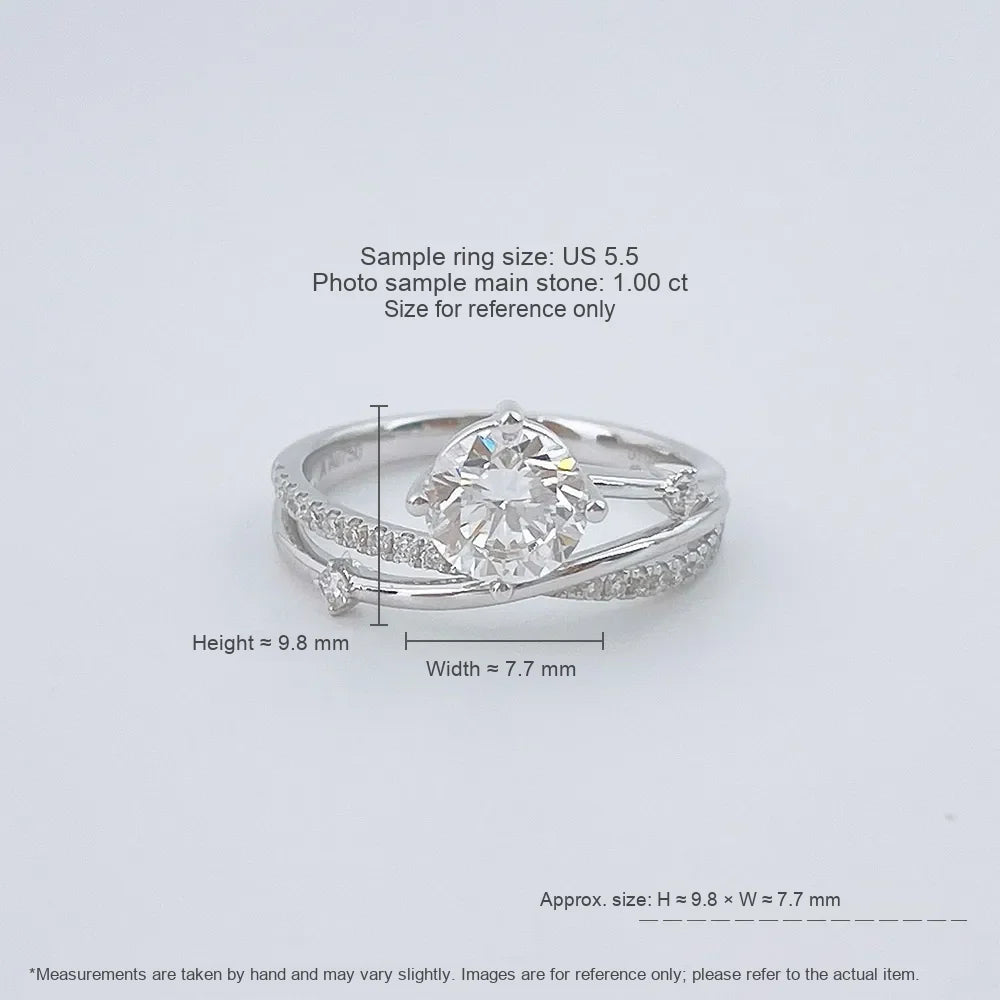 1.04 ct Celestial Four-Prong Round-Cut Lab-Grown Diamond Ring in 18K White Gold