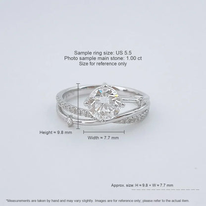 1.04 ct Celestial Four-Prong Round-Cut Lab-Grown Diamond Ring in 18K White Gold