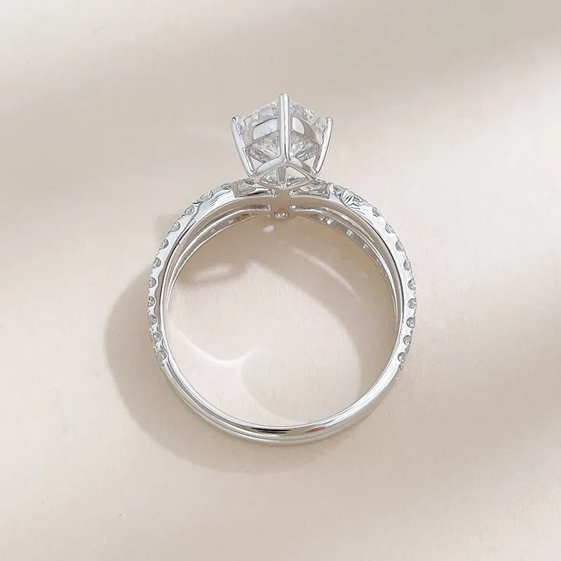 1 ct Crown Princess-Cut Lab-Grown Diamond Ring in 18K White Gold