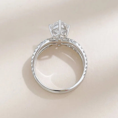 1 ct Crown Princess-Cut Lab-Grown Diamond Ring in 18K White Gold