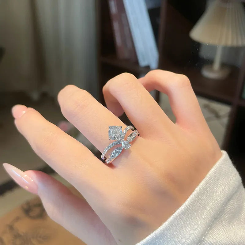 1 ct Crown Princess-Cut Lab-Grown Diamond Ring in 18K White Gold
