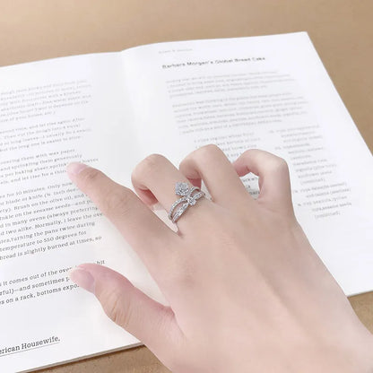 1 ct Crown Princess-Cut Lab-Grown Diamond Ring in 18K White Gold