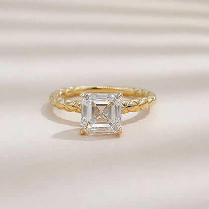 2.1 ct Vintage Princess-Cut Lab-Grown Diamond Ring in 18K Yellow Gold – APYFR0492-Y