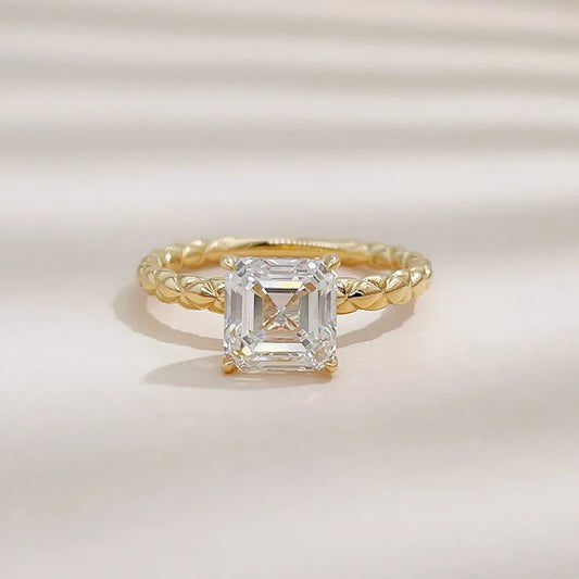 2.1 ct Vintage Princess-Cut Lab-Grown Diamond Ring in 18K Yellow Gold – APYFR0492-Y